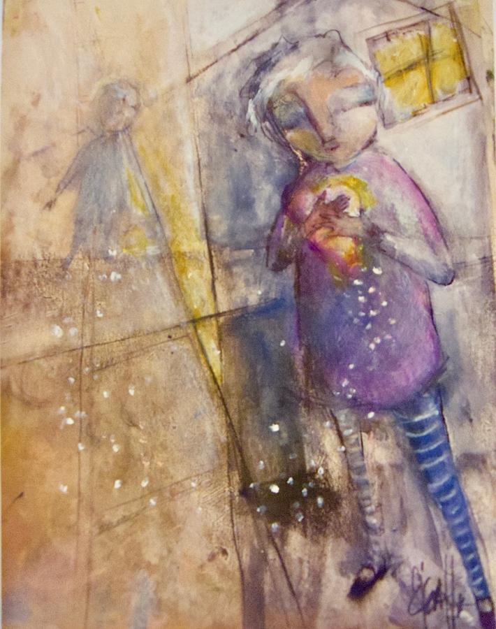 Girl Painting - Heart And Home by Eleatta Diver Girl Painting - Heart And Home by Eleatta Diver