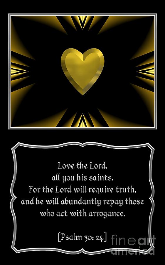 Heart and Love Design Psalm 30 Bible Quote Digital Art by Rose Santuci-Sofranko