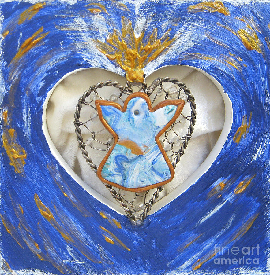 Heart Angel sparkling Painting by Heidi Sieber