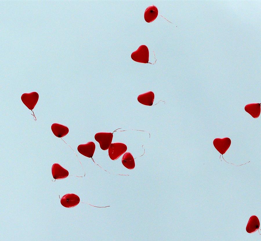 Heart Balloons in the Sky Photograph by Valerie Ornstein