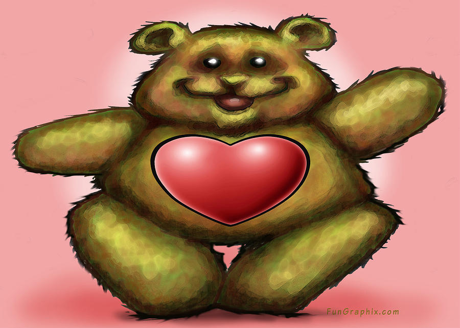 Heart Bear Greeting Card by Kevin Middleton