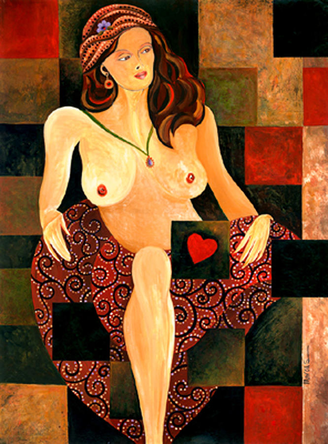 Heart Between Her Legs Painting by Leslie Marcus Heart Between Her Legs Painting by Leslie Marcus