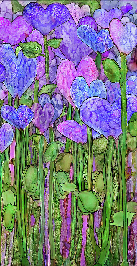 Heart Bloomies 2 - Purple Mixed Media by Carol Cavalaris