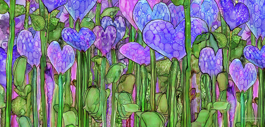 Heart Bloomies 4 - Purple Mixed Media by Carol Cavalaris