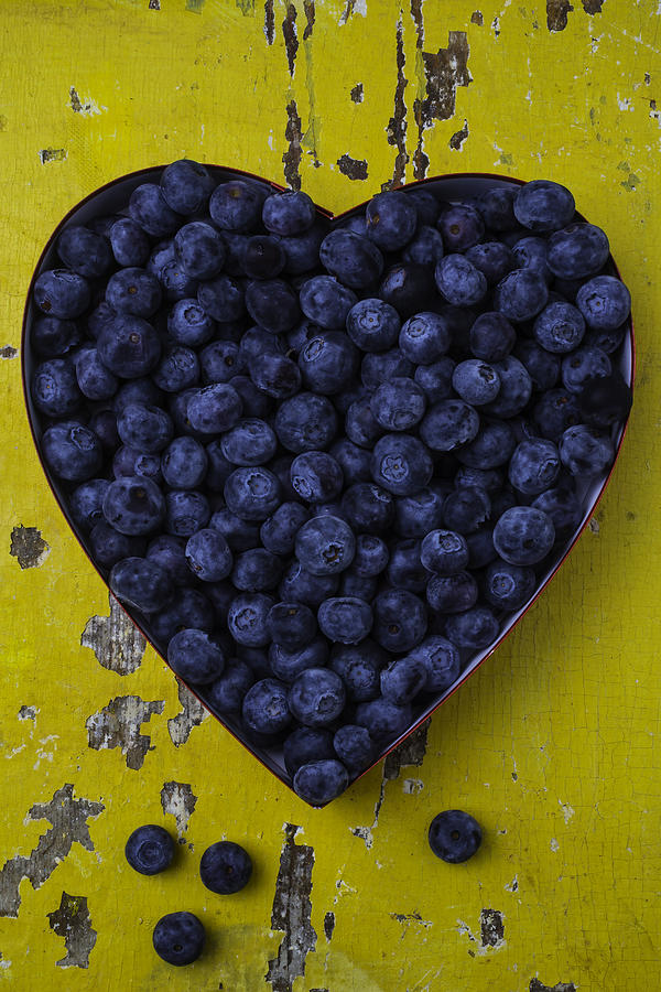 Heart Box With Blueberries Photograph by Garry Gay