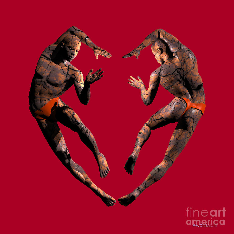 Nude Digital Art - Heart Dance by Walter Neal