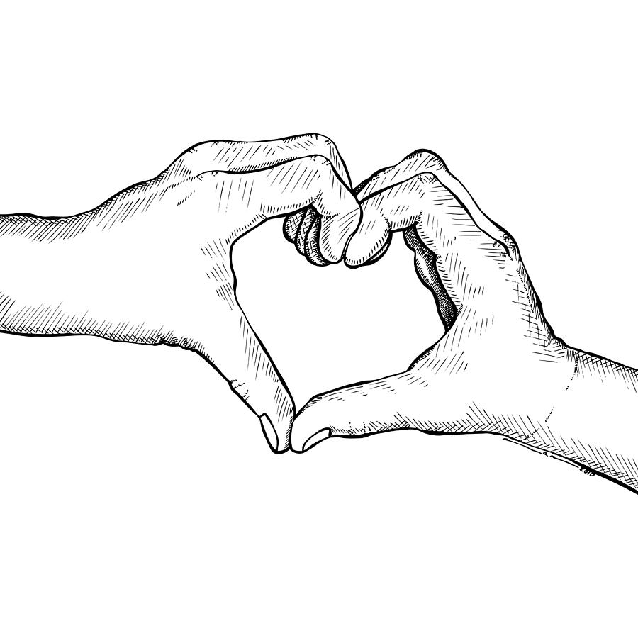 Heart Hands Drawing by Karl Addison