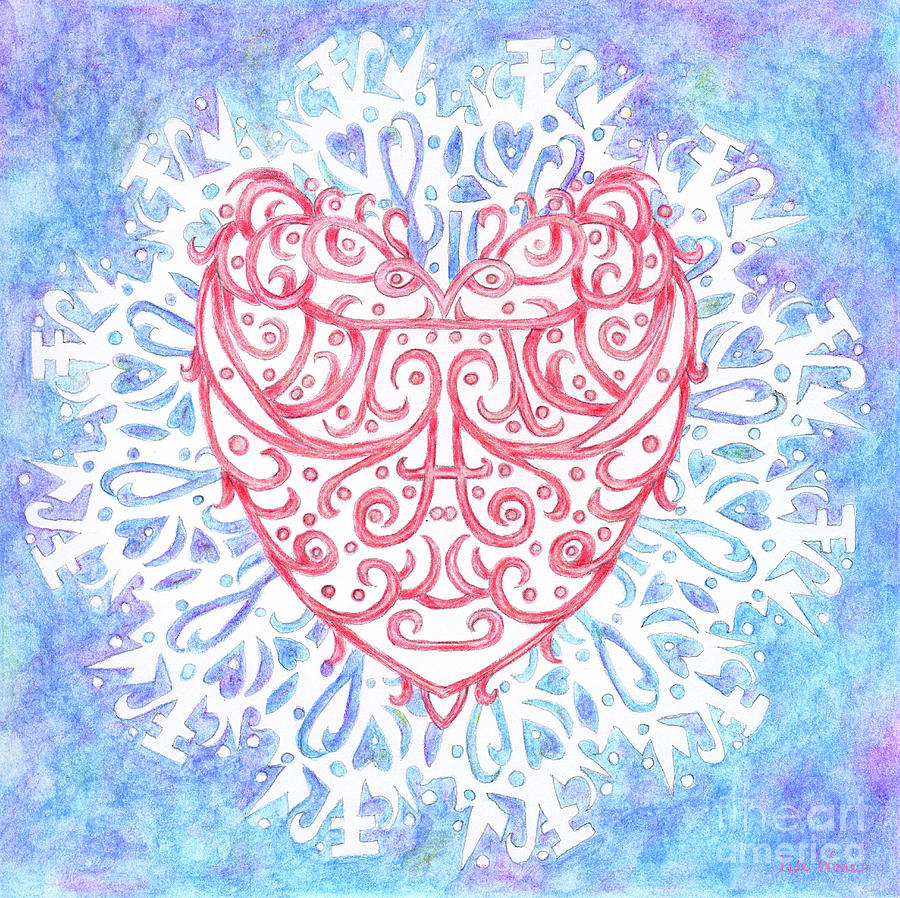 Heart in a Snowflake II Painting by Lise Winne
