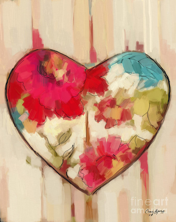 Vintage Painting - Heart in Stitches by Carrie Joy Byrnes
