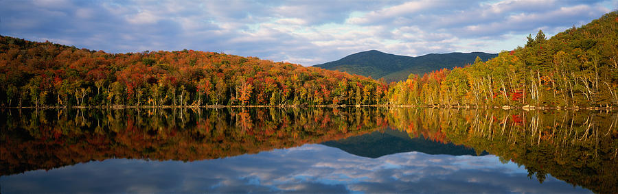 Fall Photograph - Heart Lake, Adirondack Mountains, New by Panoramic Images