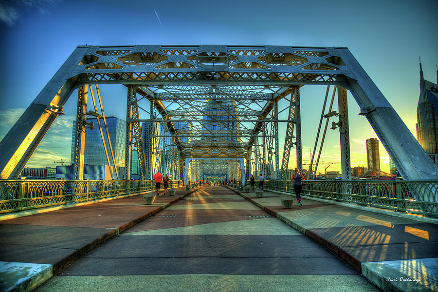 Nashville TN Heart Medicine Nashville John Seigenthaler Pedestrian Bridge Architectural Art Photograph by Reid Callaway