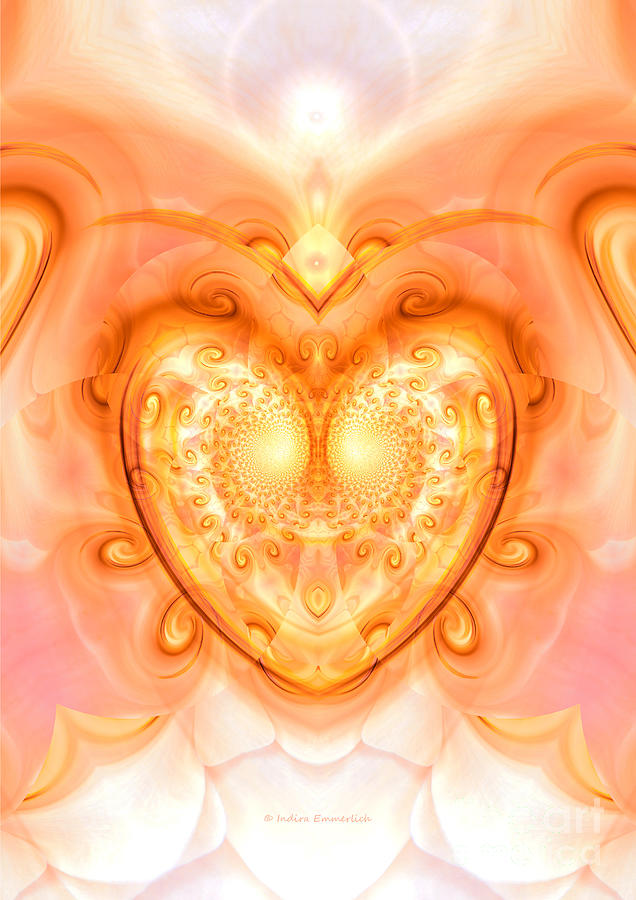 Abstract Digital Art - Heart Meditation by Indira Emmerlich