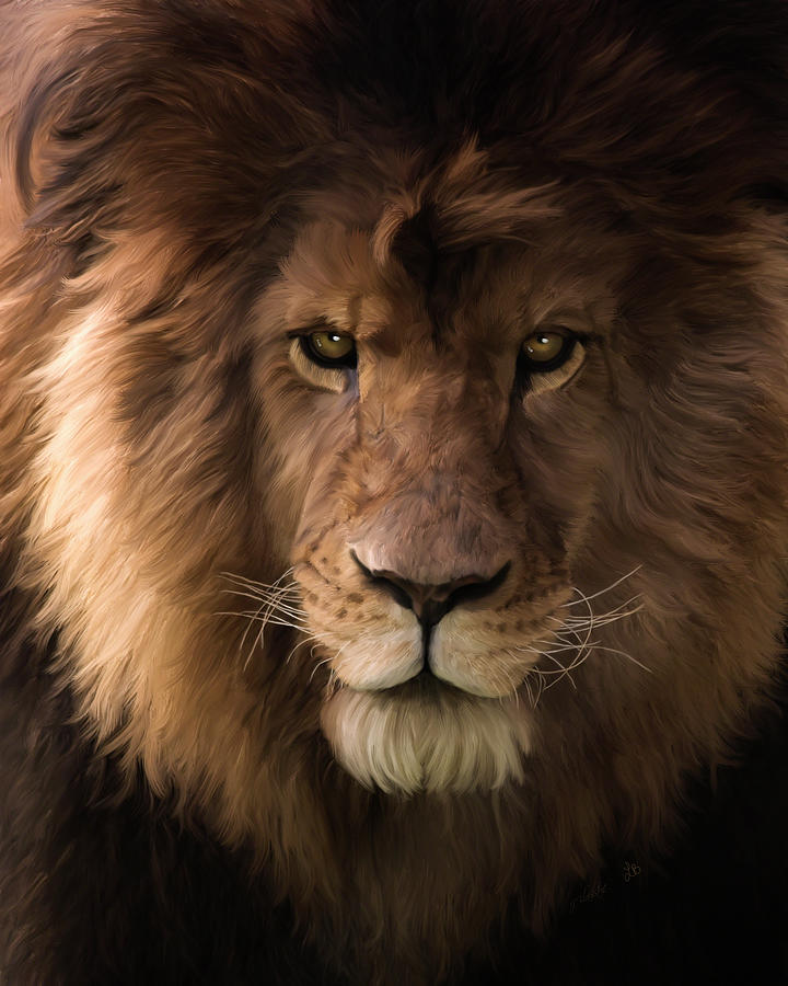 Wildlife Painting - Heart Of A Lion - Wildlife Art by Jordan Blackstone