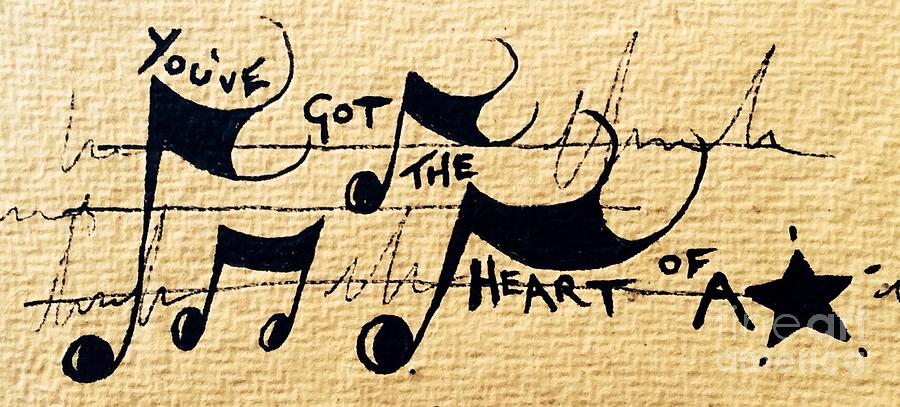 Music Drawing - Heart of a star by Lowkey  Luciano 