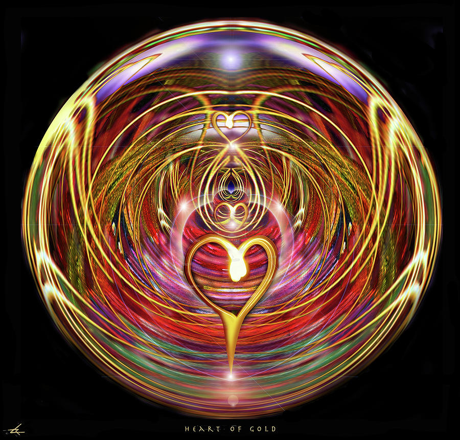 Sphere Painting - Heart Of Gold by Larry Rice Sphere Painting - Heart Of Gold by Larry Rice