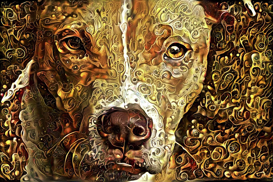 Heart of Gold Pit Bull Mixed Media by Peggy Collins