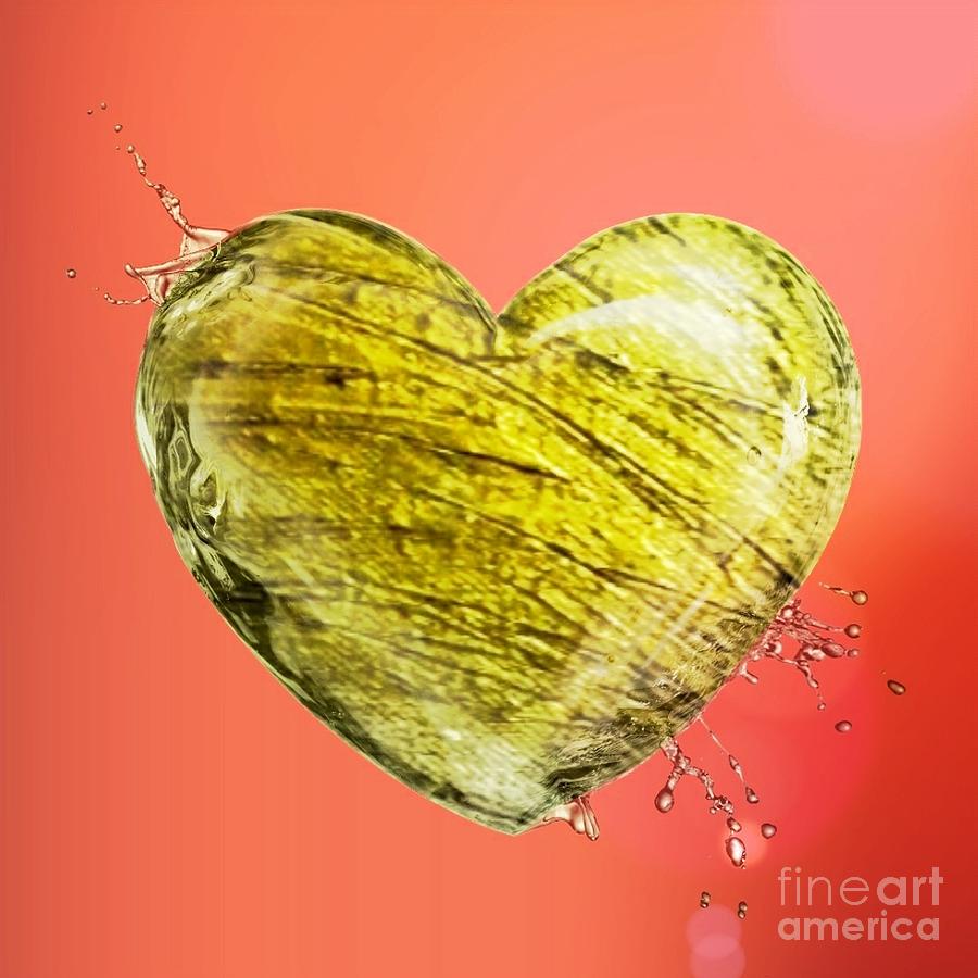 Heart Of Gold Mixed Media by Rachel Hannah