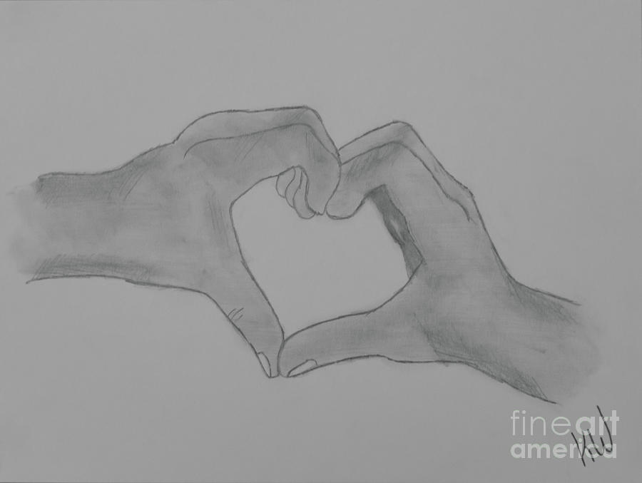 Heart Of Hands Drawing by Jennifer White