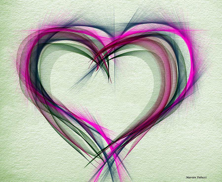 Heart of Many Colors Digital Art by Marian Lonzetta