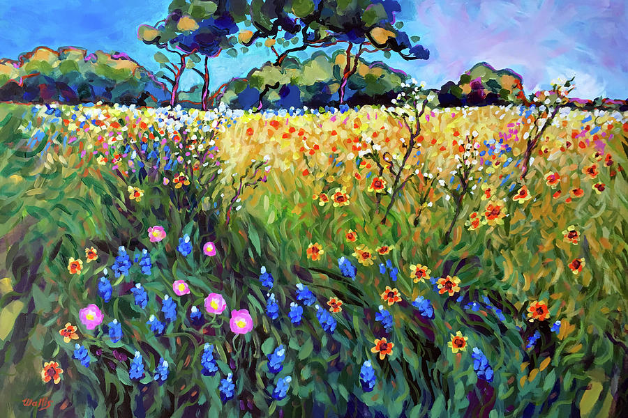 Heart Of Texas Spring Pasture Painting by Charles Wallis