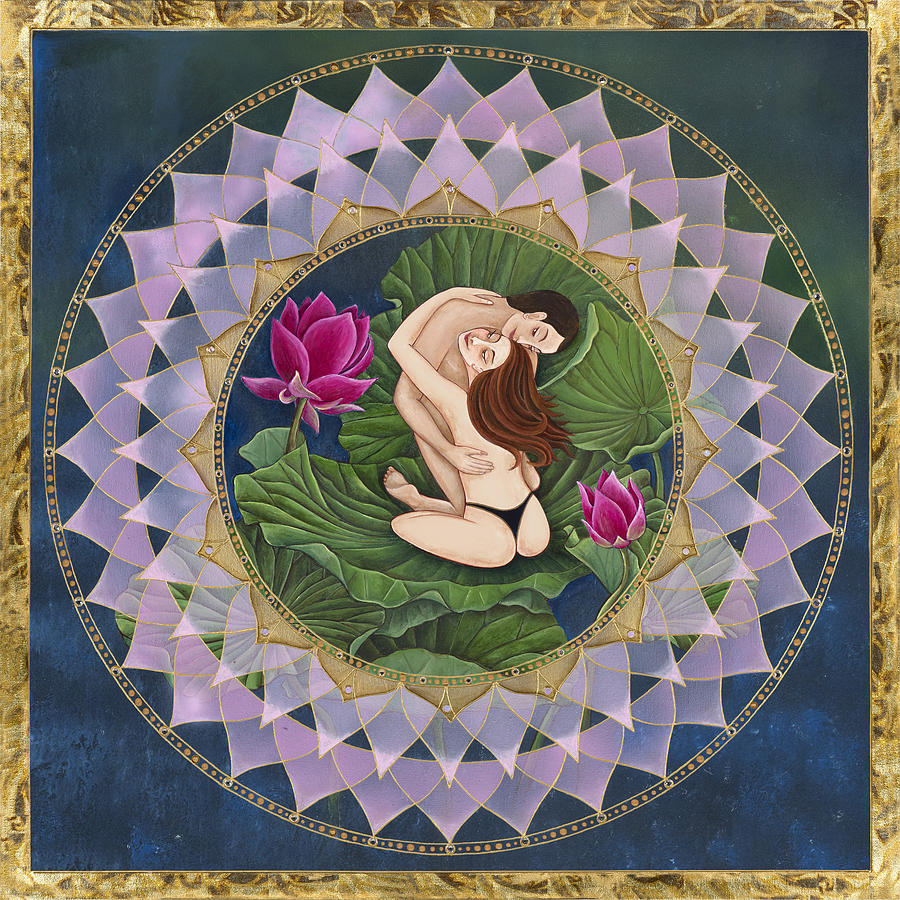 Mandala Painting - Heart of the Lotus by Nadean OBrien