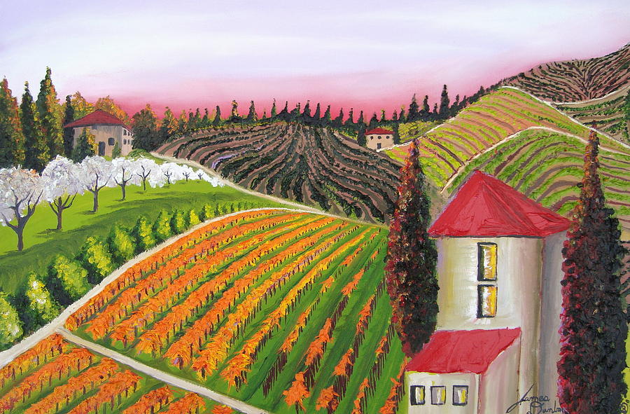 Heart Of Tuscan Vineyards Painting by James Dunbar