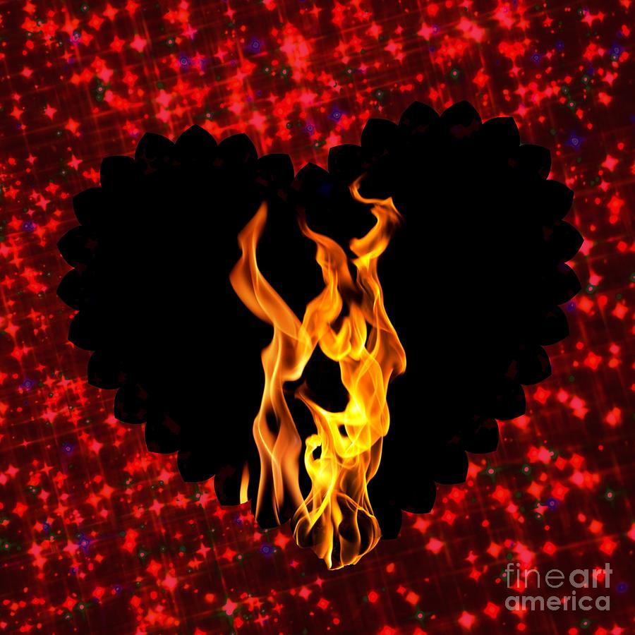Heart On Fire  Digital Art by Mindy Bench