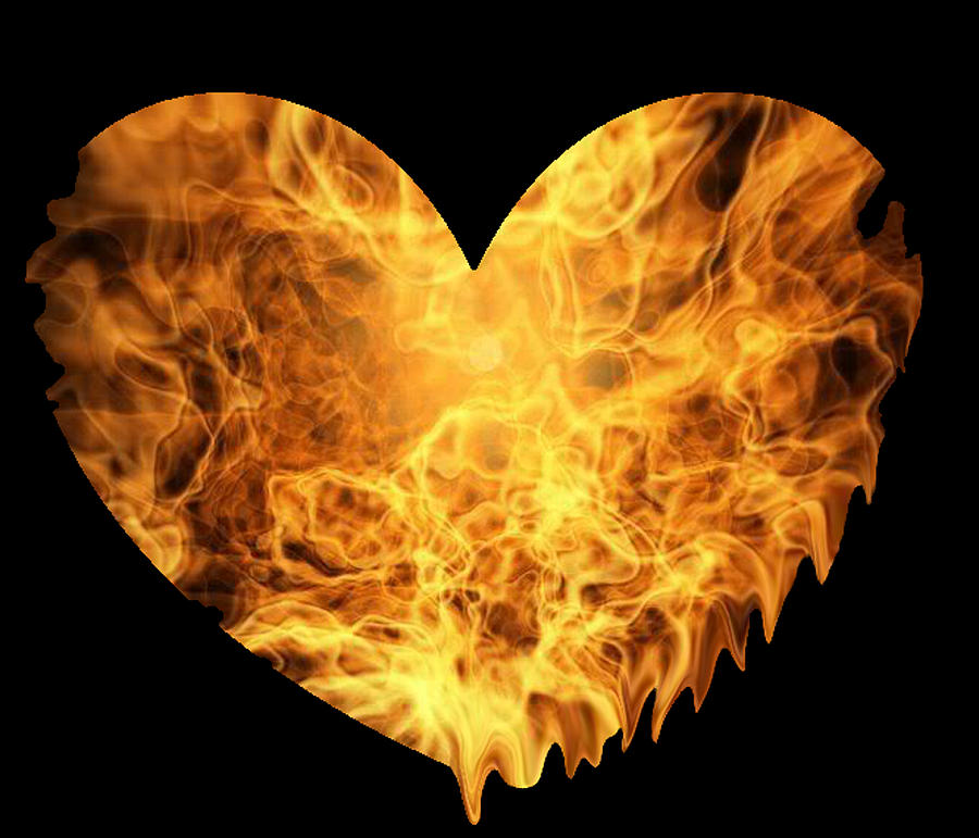 Heart On Fire Digital Art by Rikki Woods