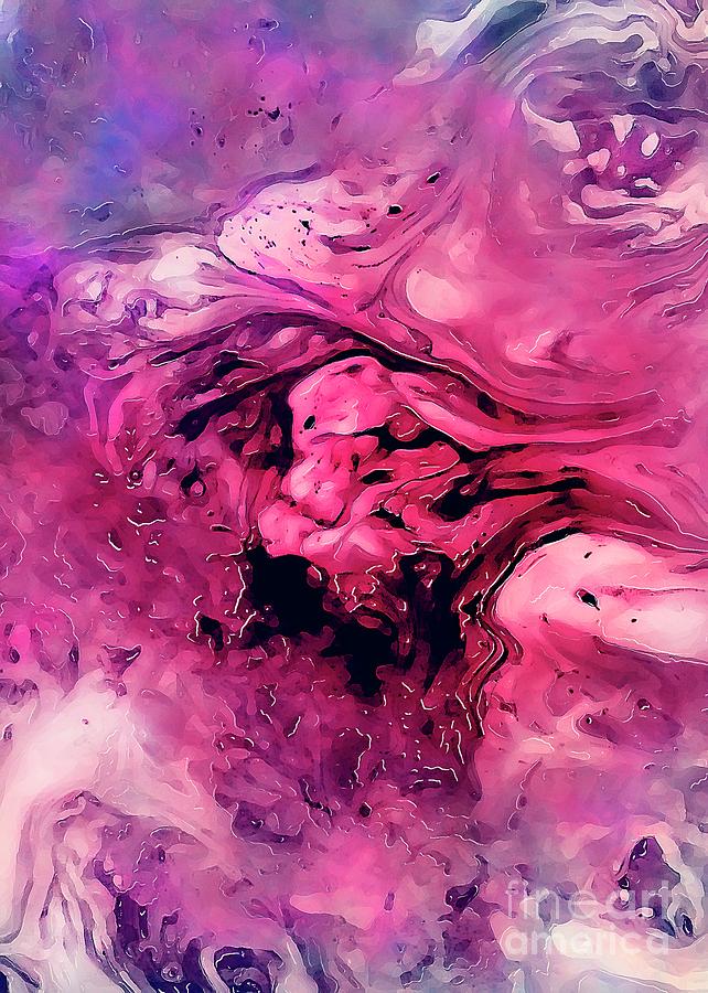Heart purple art Painting by Justyna Jaszke JBJart