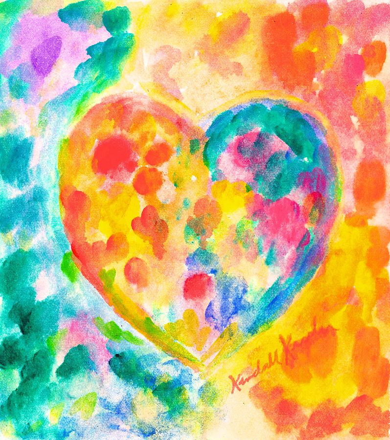 Heart Rainbow Painting by Kendall Kessler