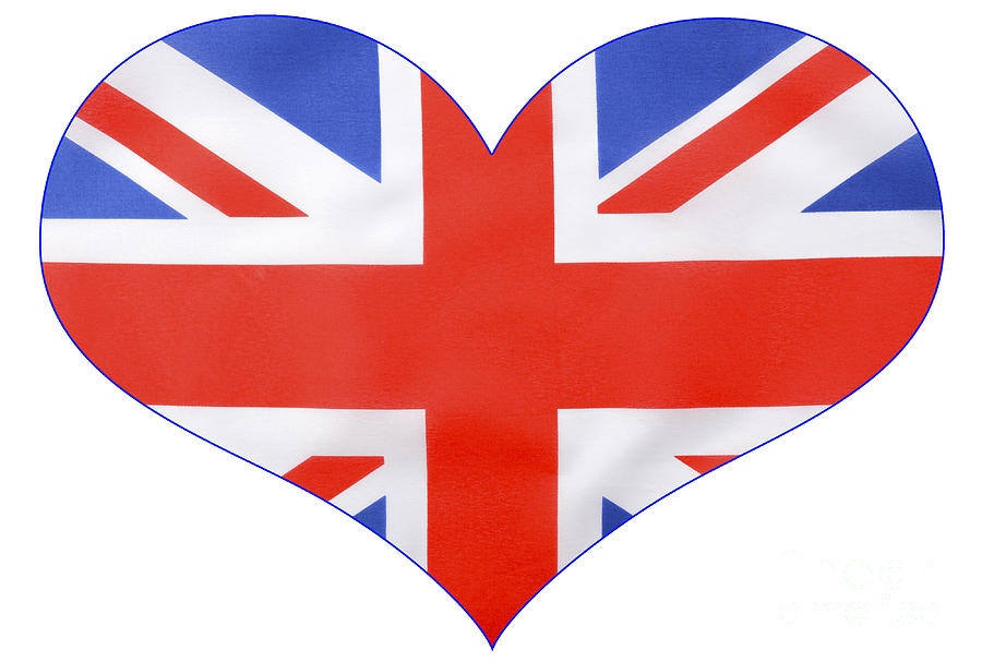 Heart shape British Union Jack  Flag Photograph by Milleflore Images