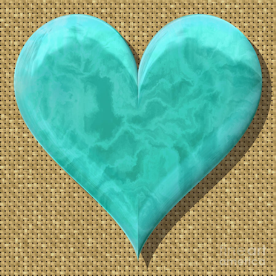 Heart shape frame with seamless generated texture background Digital Art by Miroslav Nemecek