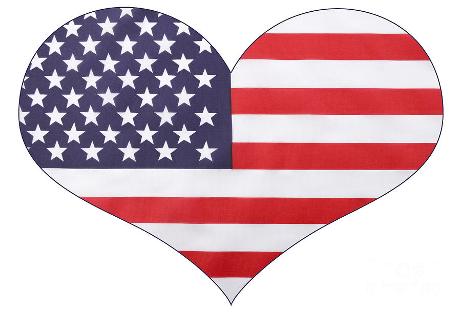 Heart shape USA Flag Photograph by Milleflore Images