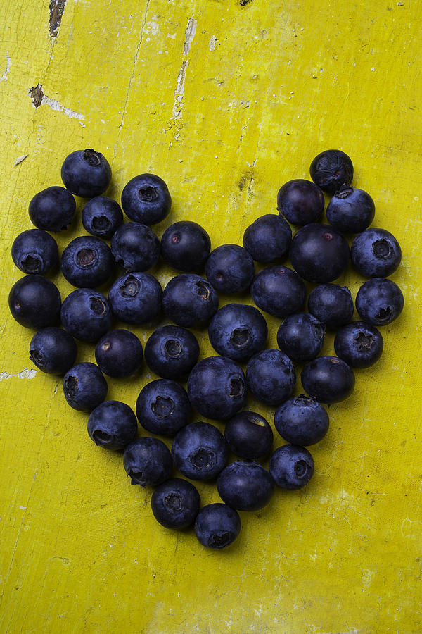 Blueberry Photograph - Heart Shaped Blueberries by Garry Gay
