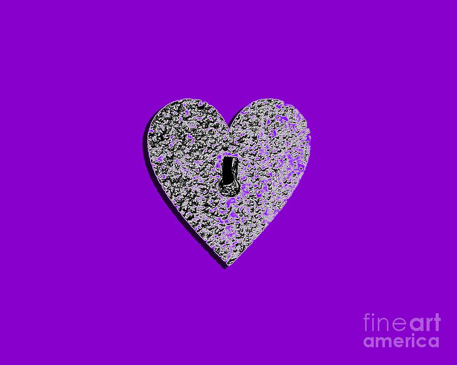 Heart Shaped Lock Purple .png Photograph by Al Powell Photography USA