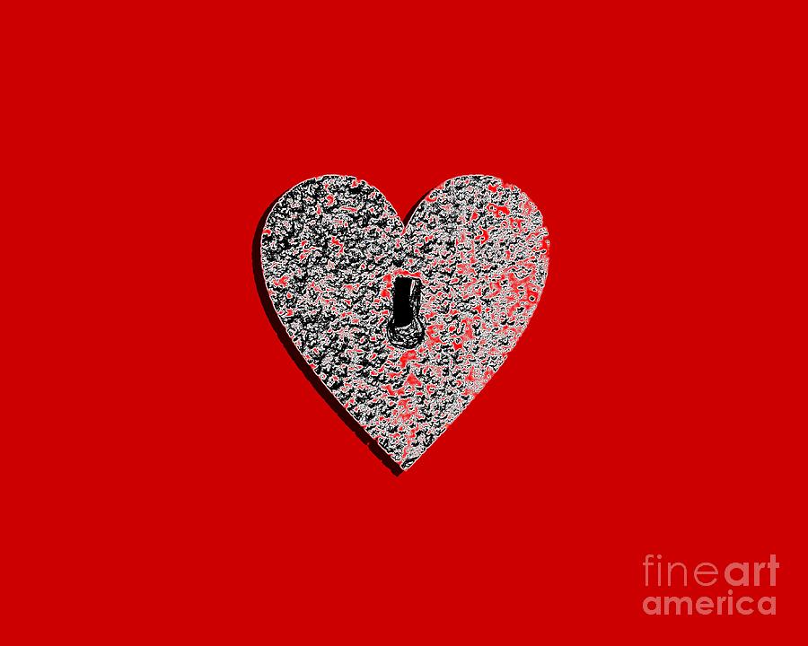 Heart Shaped Lock Red .png Photograph by Al Powell Photography USA