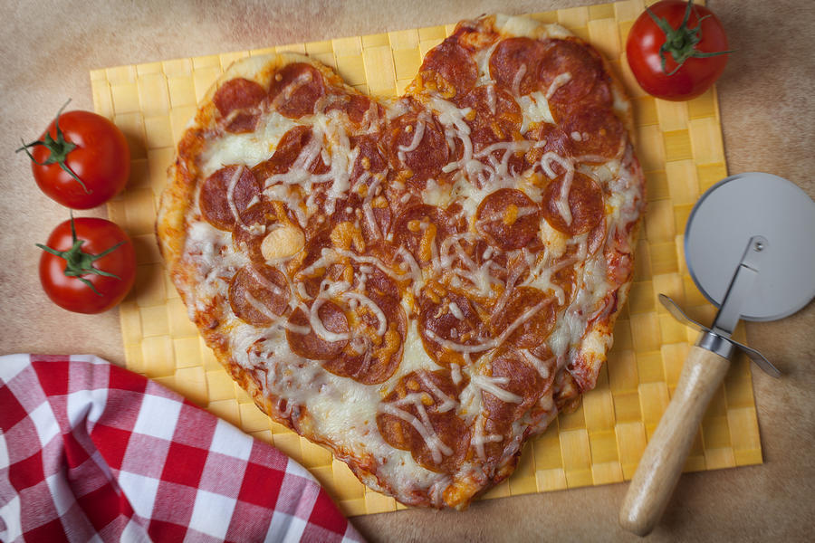 Heart Shaped Pizza Photograph by Garry Gay