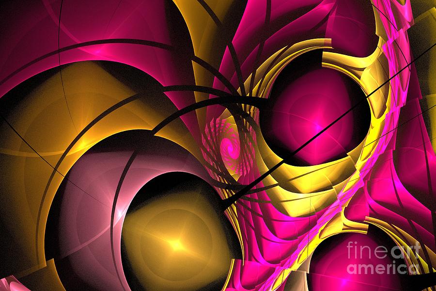 Abstract Digital Art - Heart Spiral by Kim Sy Ok