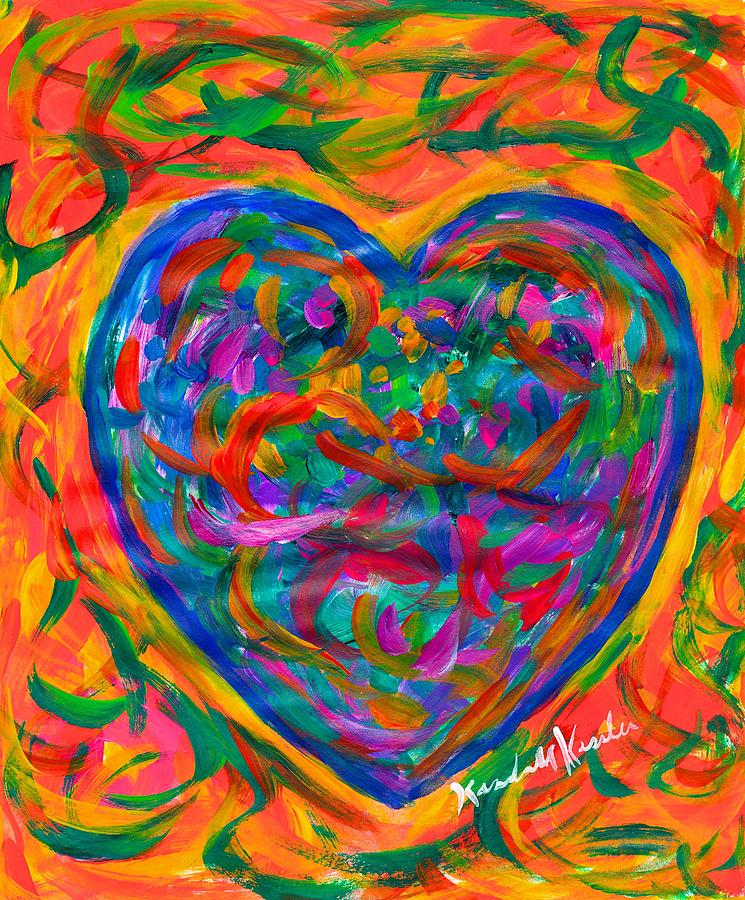 Heart Squiggle Painting by Kendall Kessler