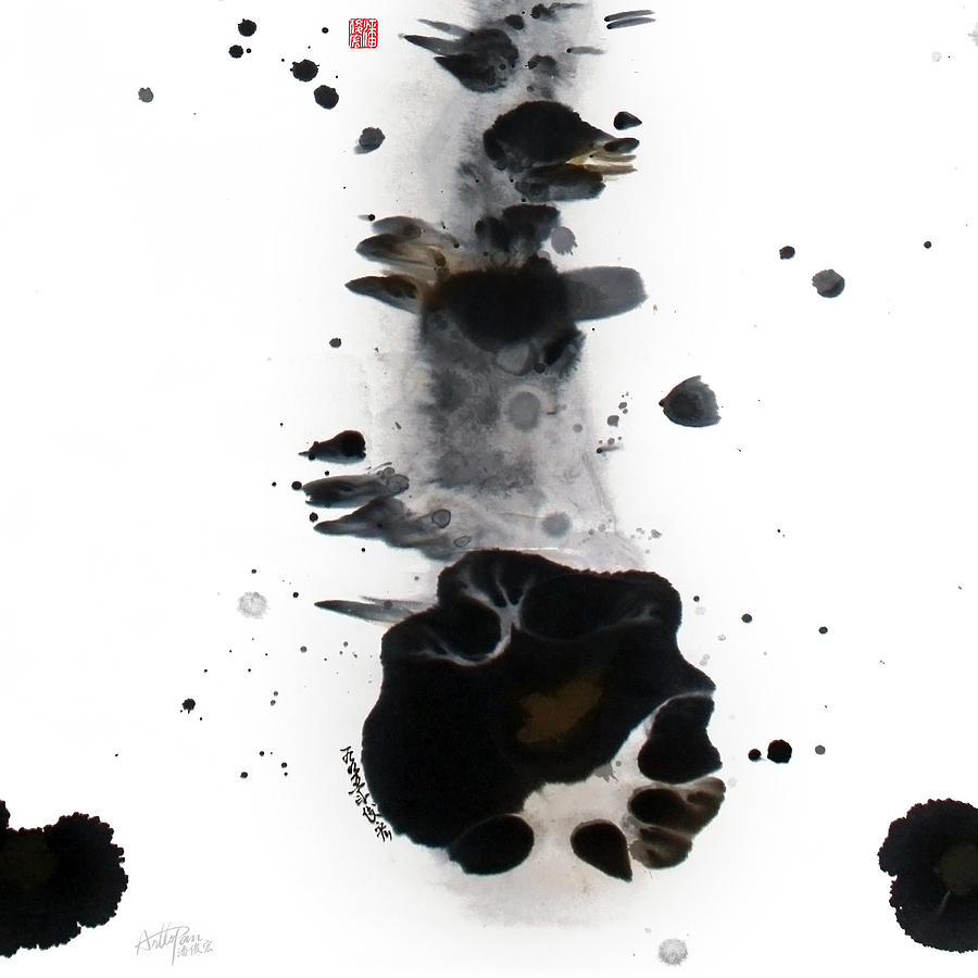 Heart Sutra 6-1 Guan Yin Bodhisattva-Arttopan Zen Chinese wash splash ink freehand brushwork Painting by Artto Pan