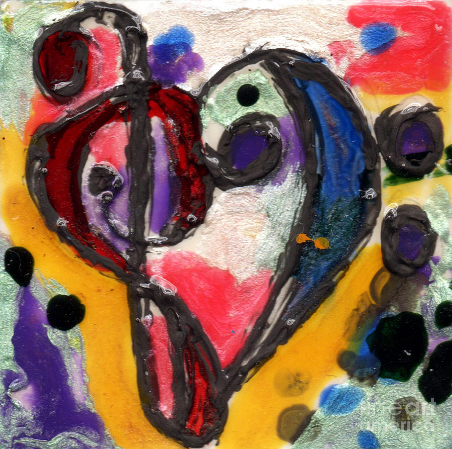 Heart Treble Clef Painting by Genevieve Esson