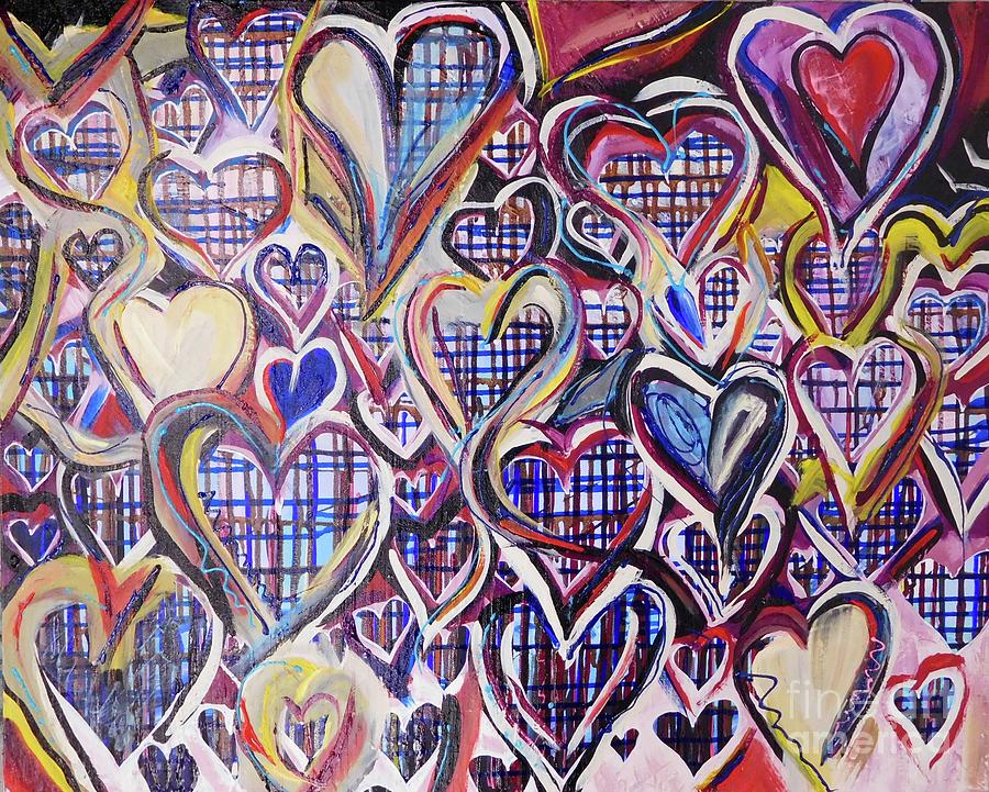 Heart Windows Painting by Catherine Gruetzke-Blais