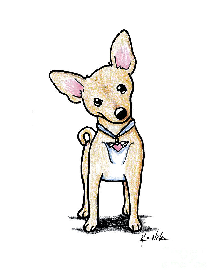 Heart Wings Chihuahua Drawing By Kim Niles