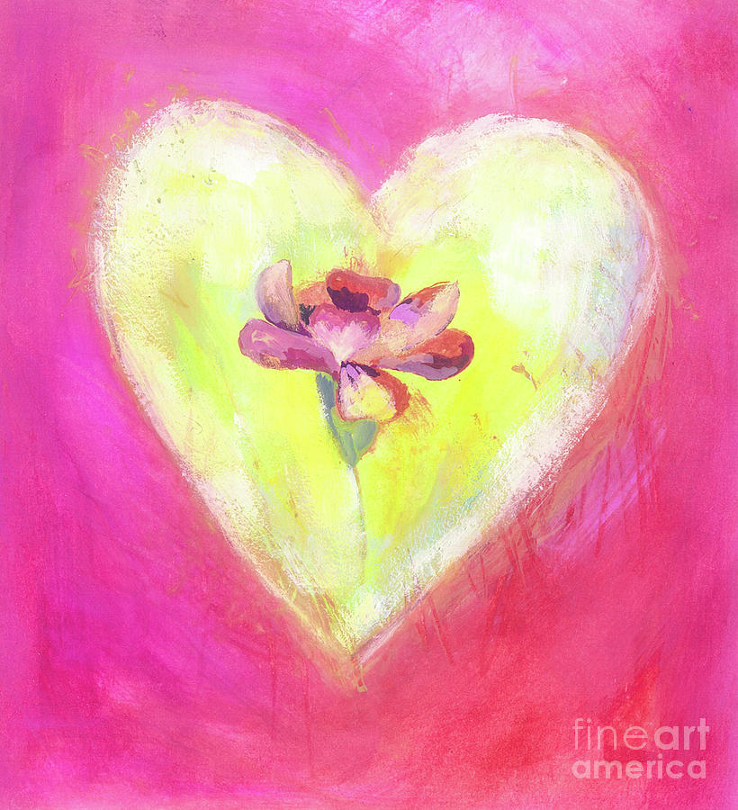 Heart with flower Painting by Sophie Jordan - Fine Art America