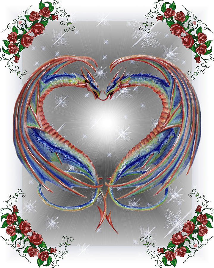 Hearted Dragons Digital Art by Scarlett Royale