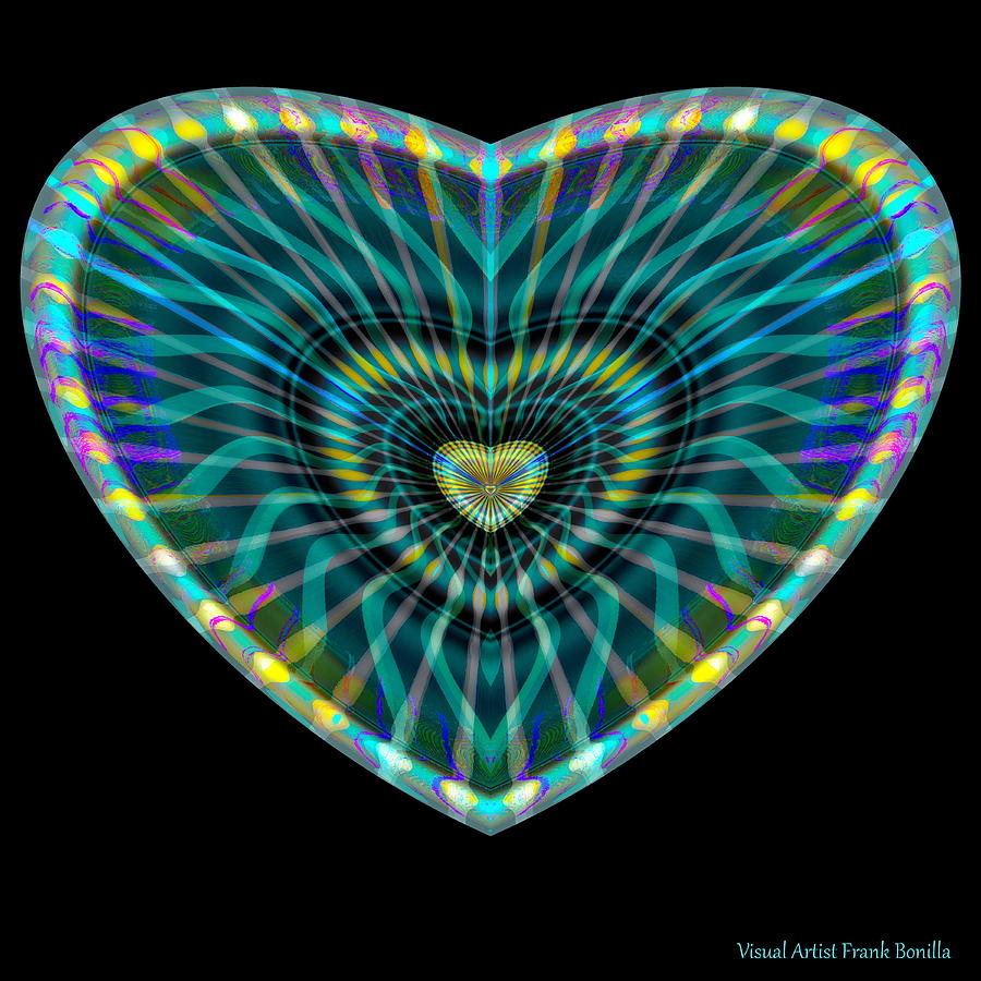 Abstract Digital Art - Hearts #8 by Frank Bonilla