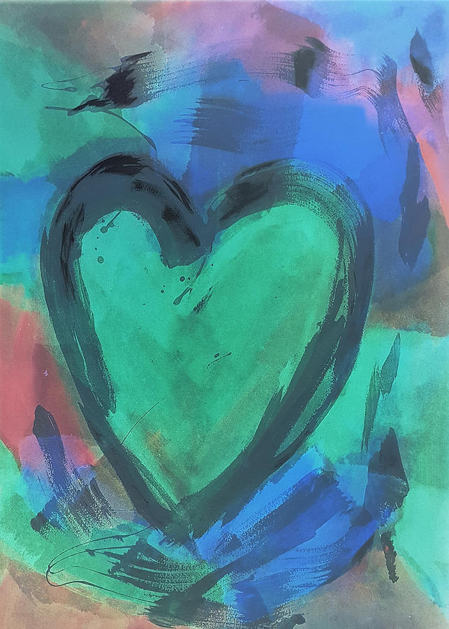 Hearts A Fire Green Painting by Rob Hans