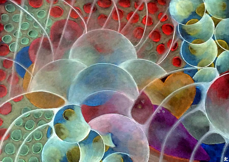 Pattern Mixed Media - Hearts Bubbling Over II by Lauries Intuitive