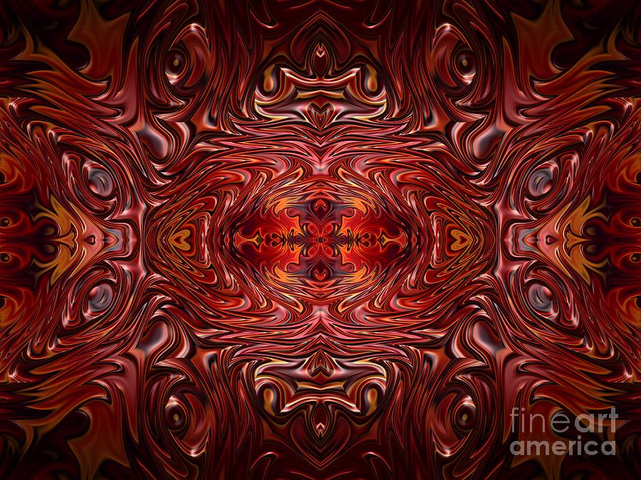 Hearts Fire Storm of Love Fractal Abstract Digital Art by Rose Santuci-Sofranko