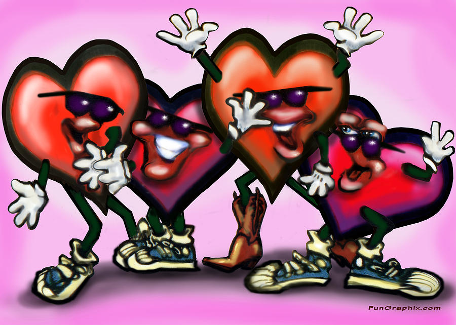 Hearts Gang Digital Art by Kevin Middleton